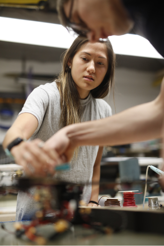 Graduate students working together