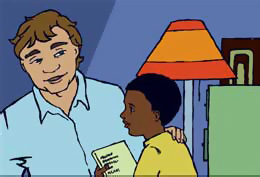 Teacher with student