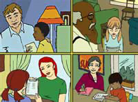 panel of four screening situations