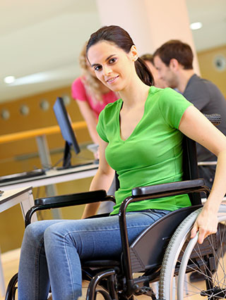 young adult in a wheelchair