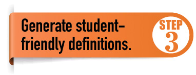 step 3 - generate student-friendly definitions