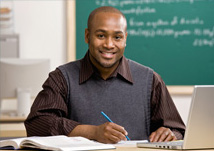 Teacher at their desk