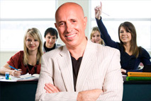 teacher in front of students