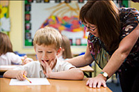 Teacher with a student