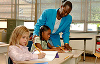 teacher with a student