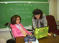 Student with a laptop computer