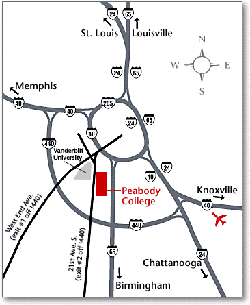Vicinity map, Peabody College, Vanderbilt University