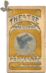 Sarah Bernhardt Theater program:  Sarah Bernhardt in the role of Hamlet.