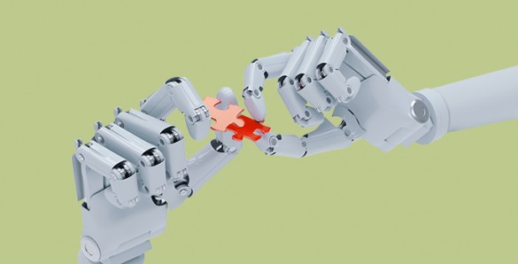 SmartAmerica Robotic hands holding puzzle pieces
