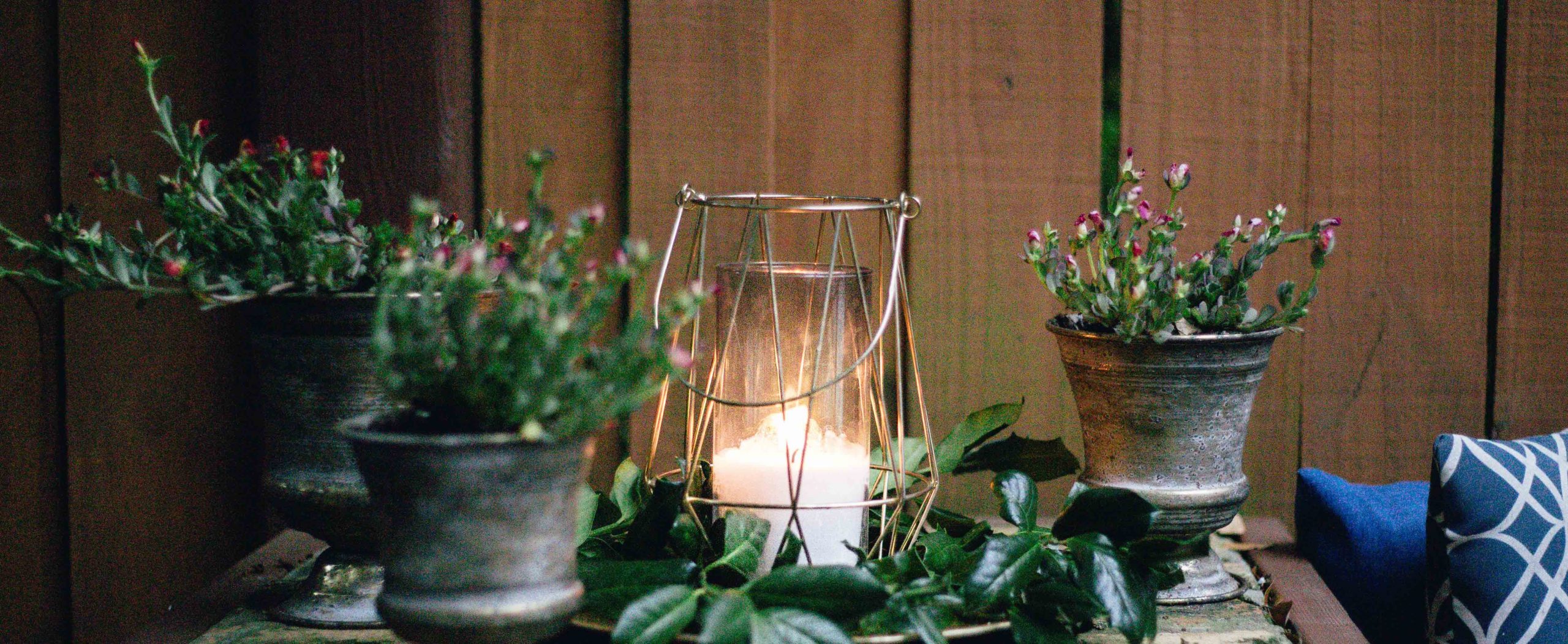 altar with lantern and candles