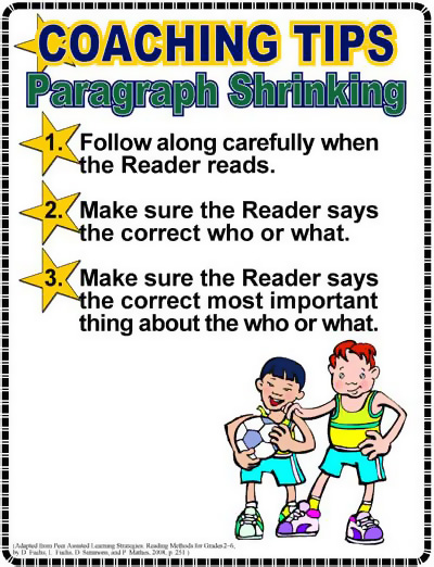 Paragraph Shrinking, Coaching Tips