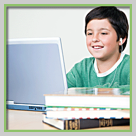 student with computer