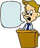 man at a podium