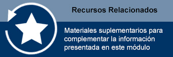 wrap around content map Recursos Relacionados. Materiales suplementarios para complementar la información presentada en este módulo.