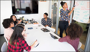 Adults attending presentations
