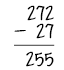 272 minus 27 equals 255.