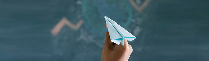 ready to launch paper airplane