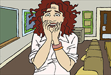 Horrified teacher