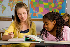Students studying together