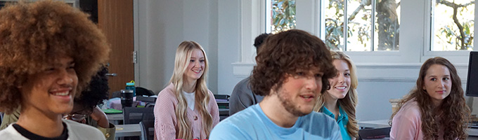 class smiling and laughing