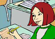 student using a rating scale