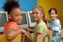 Students at computers