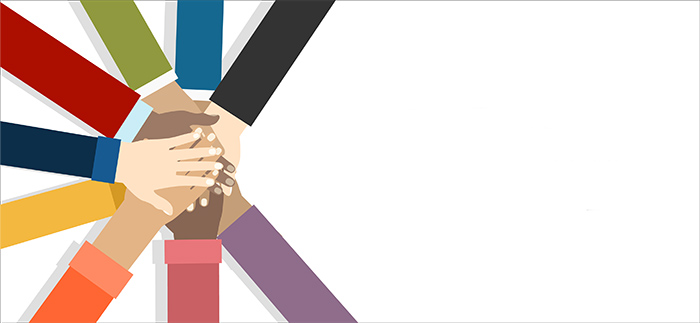 diverse group of hands touching diverse group of hands touching