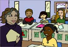 teacher in classroom