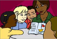 Teacher reads to group