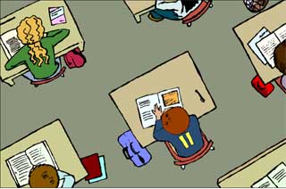 classroom from above