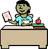 teacher at desk