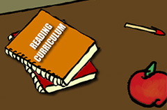 two books and an apple