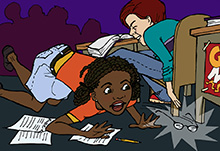 students misbehaving