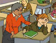 teacher comforting dave