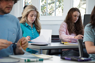two students working together