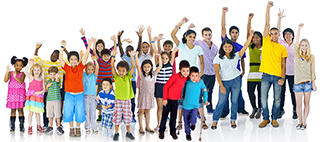 diverse group of children