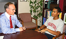 counselor with student