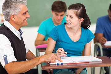 teacher with students