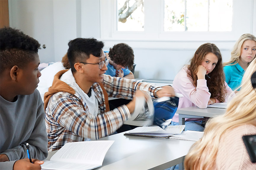 sam playing around in class