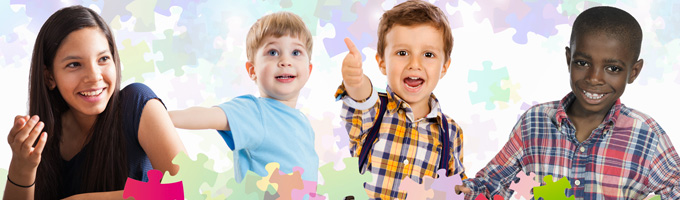 a group of young children