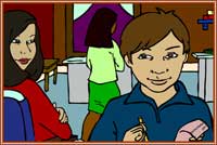 boy with pad and pencil