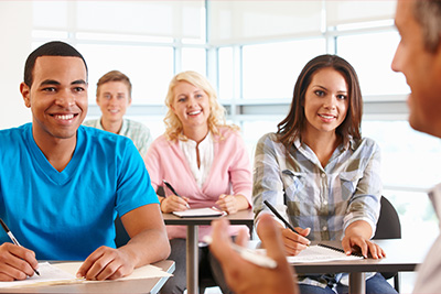 students working quietly