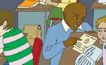 me. carter checking student's work