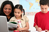 students at a computer