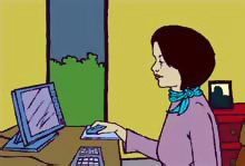 Teacher on the computer