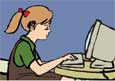 girl typing