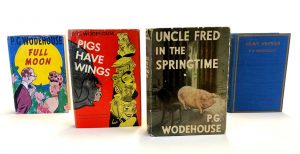 Four covers of P.G. Wodehouse books