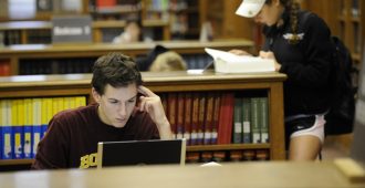 students studying in the libraries