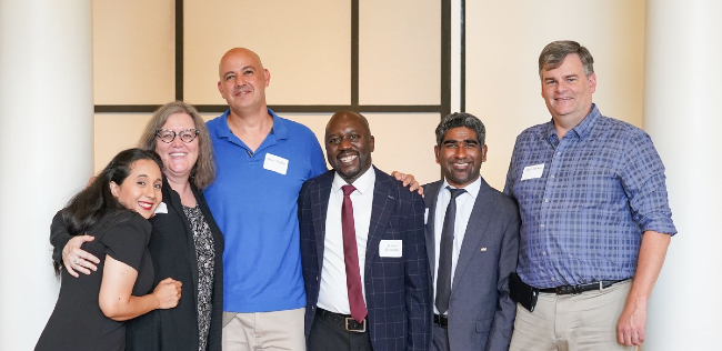 Humphrey Fellows and Friendship Families at a Humphrey Fellowship reception.