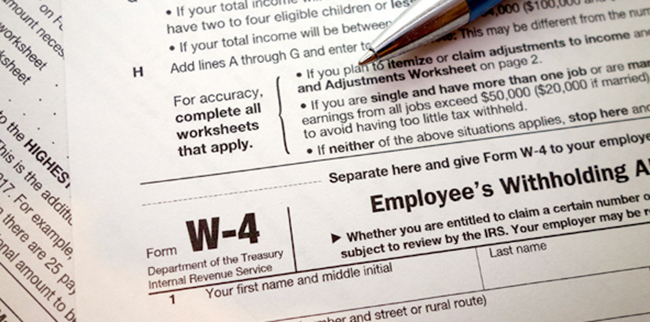 W-4 form (iStock)
